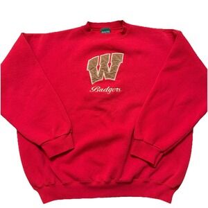 Vintage Blair Creek Wisconsin Badgers Crewneck Sweatshirt Red XXL USA Made 90s